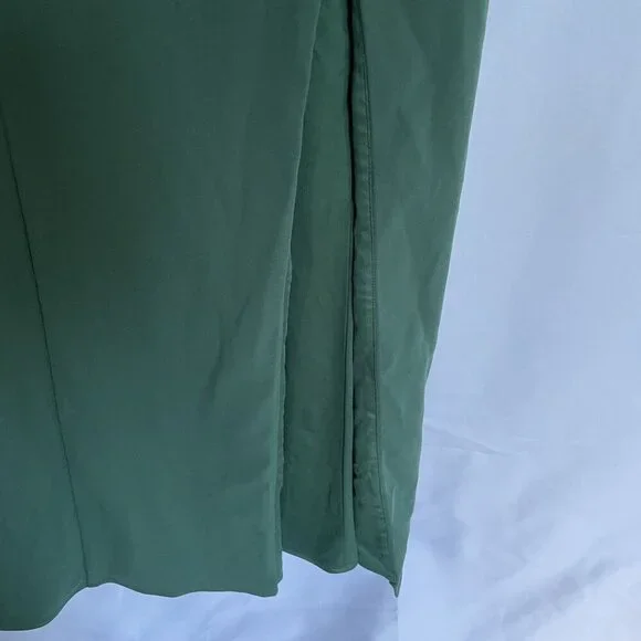 Azazie women's size A4 green maxi dress frilled sleeves bridesmaid slit formal - Picture 3 of 7